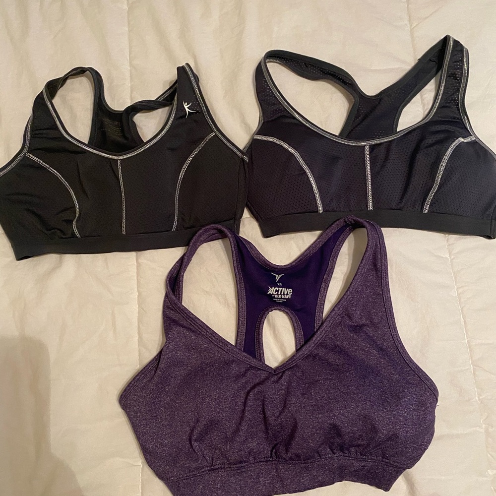 3 Active USA Women's Sports Bras - Black and Purple